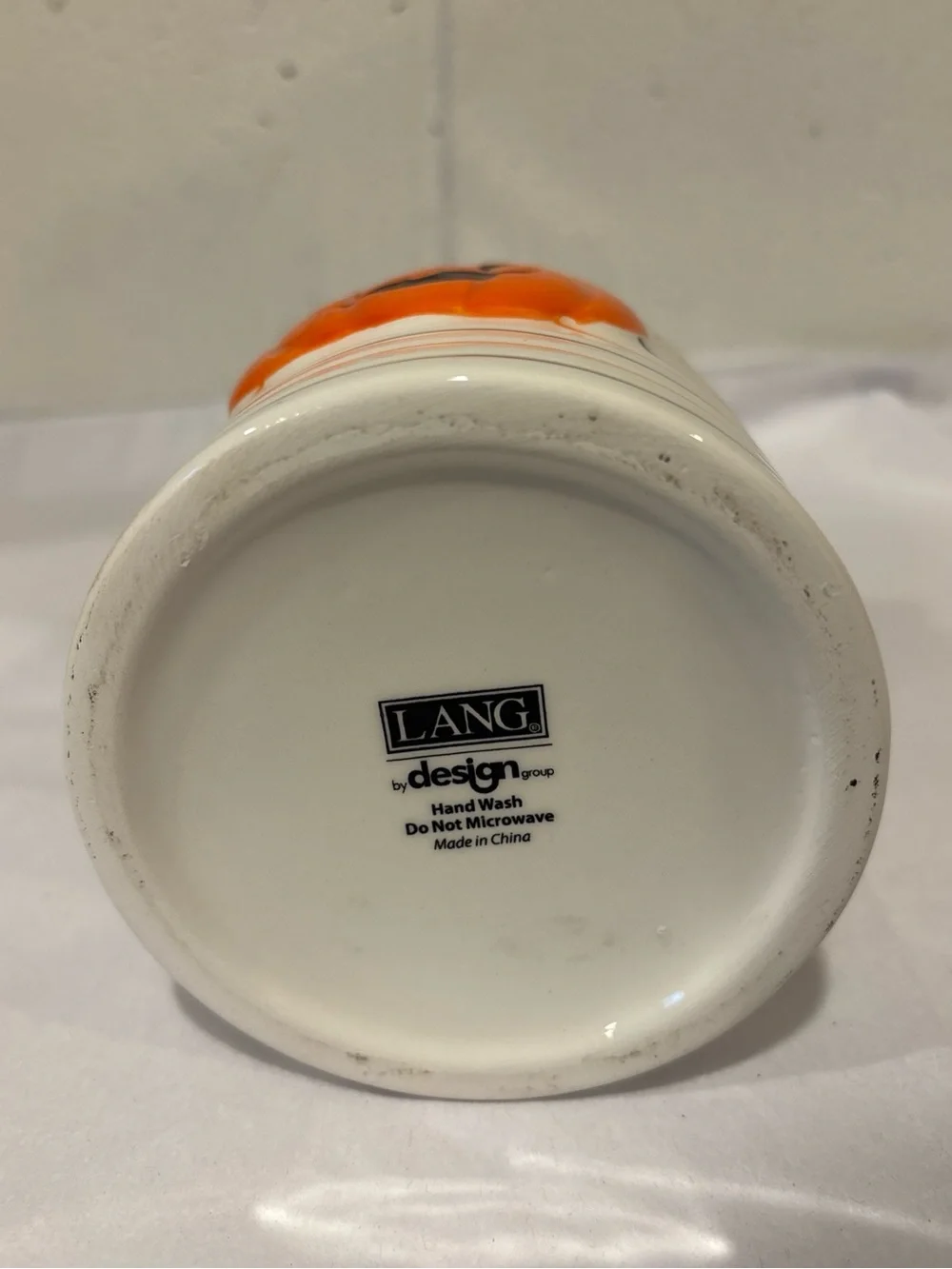 Halloween Jack O Lantern Ceramic Candy Jar Hand Painted with Lid
